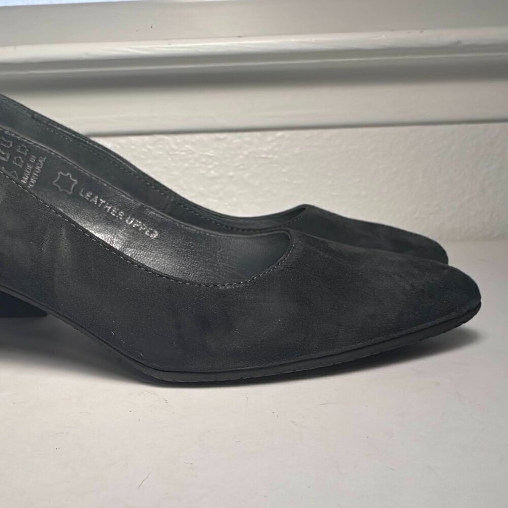 Eric Michael Shoes Heels Size 7.5 Black Gray women's suede pointy toe shoe 38 EU - Picture 10 of 12